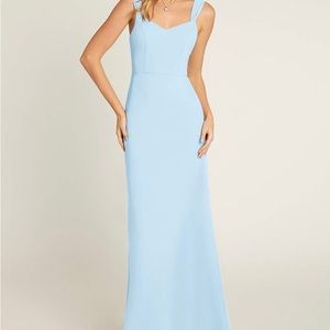 Sky blue azazie dress size A4. Worn once!